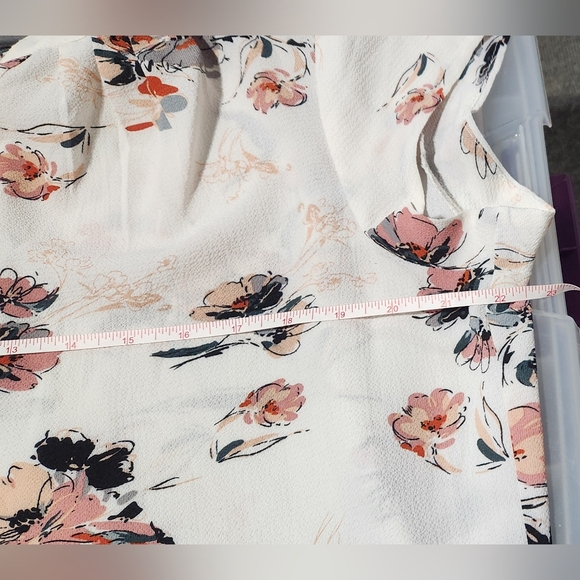 🌸 3/$25 🌸 fun2fun Cream Buttoned Polo Blouse with Cap Sleeves-Size XXL - Picture 8 of 10